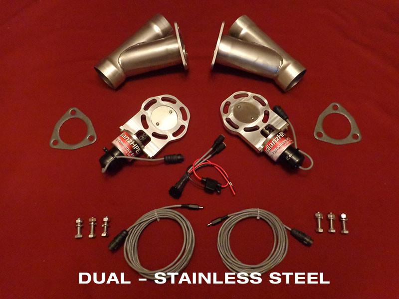Badlanz HPE Dual 3.0" Electric Exhaust Cutout Stainless Y Kit